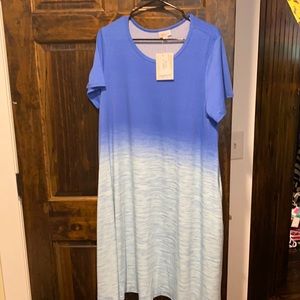 Lularoe size large blue ombré dress with pockets
